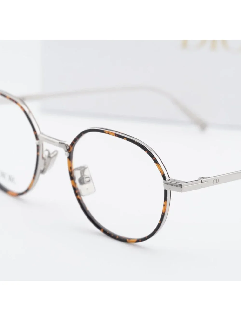 Dior DIORBLACKSUIT O R3U F500 Square Eyeglasses 49mm - Silver / Havana